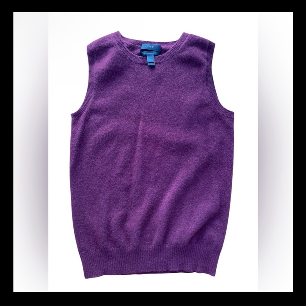 J. Crew 100% Cashmere Cropped Cableknit Sweater Vest